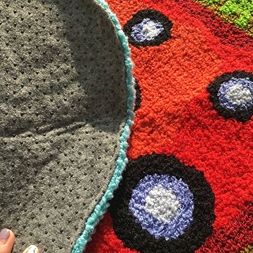 image for Ustide Cute Fish Rug Blue Handmade Bath Mat Animal Rugs for Kids Washa