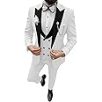 Wangyue Men's Tuxedo Suit 3 Piece Slim Fit Formal Suit for Men Tuxedo for Men Wedding Party Dinner Prom