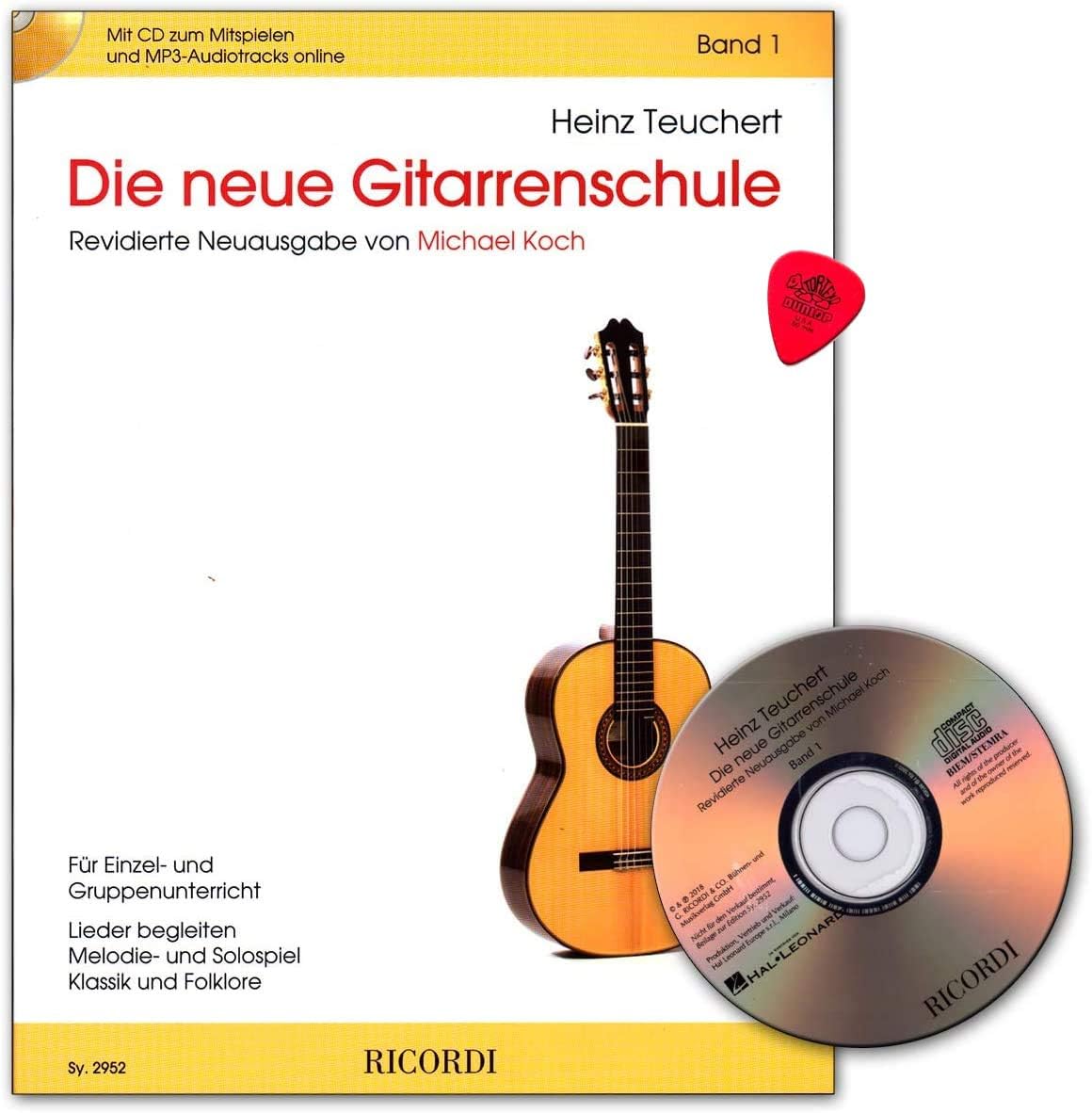 Die Neue Gitarrenschule Band 1 Von Heinz Teuchert Revidierte Neuausgabe Von Michael Koch Mit Cd Onlline Audio Dunlop Plek Sy2952 9790204229529 Amazon De Musikinstrumente