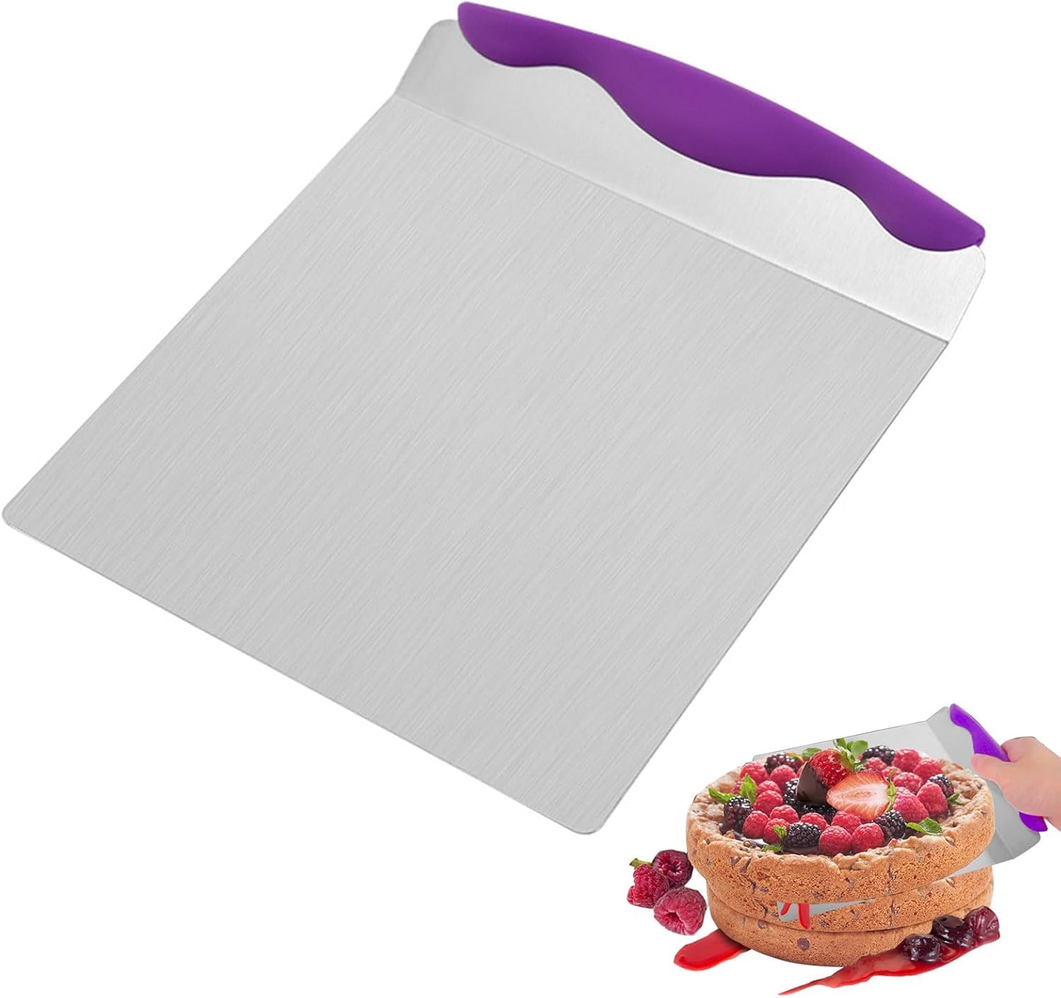 Jadeshay Home Pizza Transfer Tray,Stainless Steel Cake Pizza Transfer Tray Moving Plate Cake Lifter Shovel Pastry Baking Tool