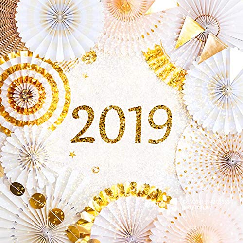 image for GOLF Gold Paper Fans Flower Hanging Banner for Birthday Wedding Engage