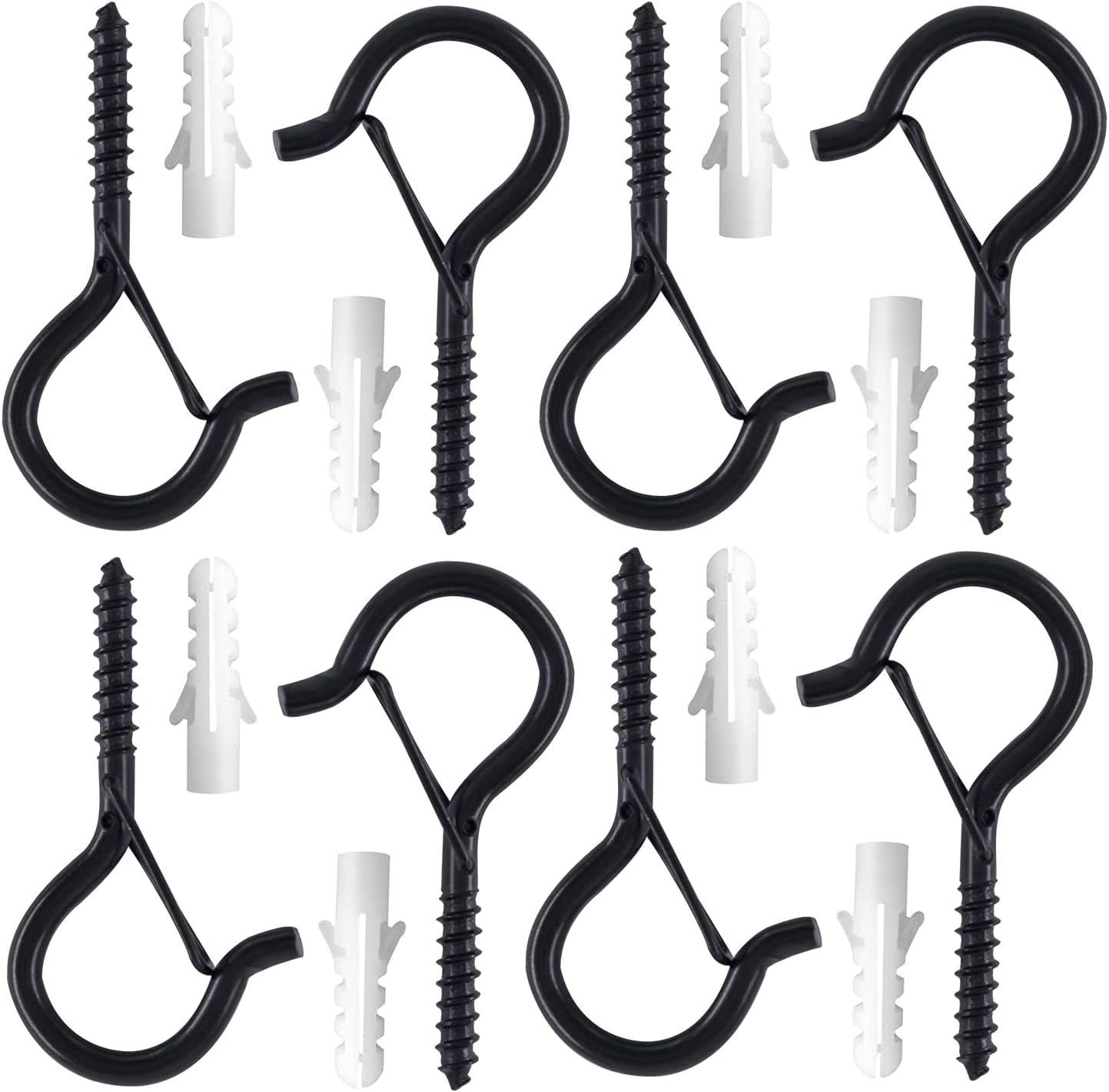 16 Pack QHanger Safety Screw Hook Windproof Eye Screws Bolt Hooks Self