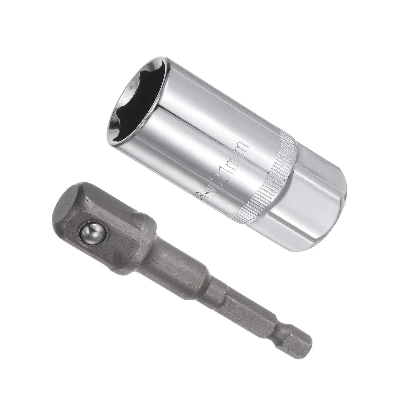 CoCud Spark Plug Socket Set, Metric 21mm 1/2" Drive 2.5" Length, CR-V Mirror Finish Socket with Socket Extension - (Applications: for Fastener Application)