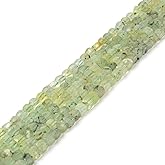 Natural Prehnite Gemstone 4mm Faceted Cube Square Loose Beads 16 Inch for DIY Jewelry Making Beads