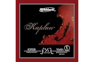D'Addario Kaplan Gold-Plated Ball End Violin Single E String, 4/4 Scale, Medium Tension