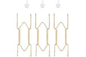 Bilillo 3 Pack Plate Hangers for The Wall, Suitable for 6-8 inch Art Plate, Stainless Steel Invisible Heavy Duty Wire Plate H