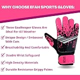EFAH SPORTS Football Goalkeeper Gloves Pink Size 4 Boys 6-9 view 5