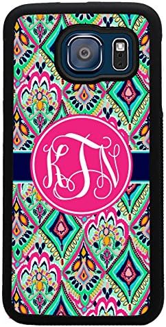 Simply Customized Case For Samsung Galaxy S4 Pretty Floral Jewels Monogrammed Hard Rubber Case