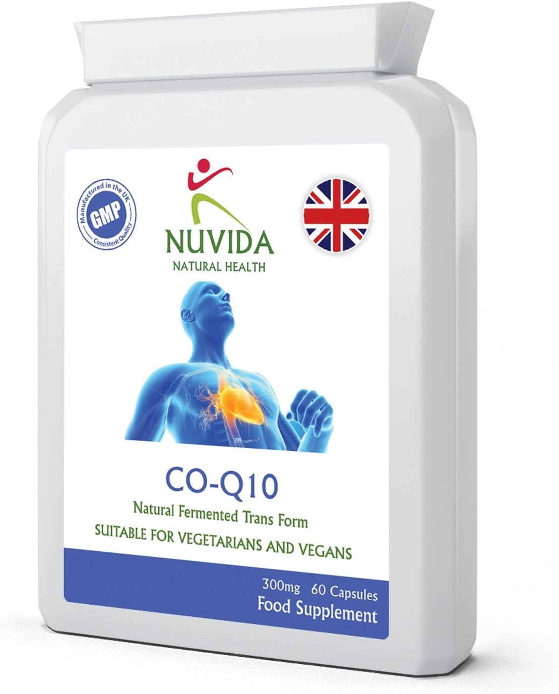 CoQ10 / 60 Premium Strength Co-Enzyme Q10 300mg Capsules/Vegan and Vegetarian Friendly