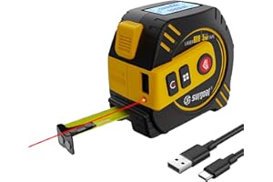 SG SURGOAL 2-in-1 Laser Tape Measure 262ft – Digital Measuring Tape with LCD Display, Rechargeable Smart Tape Measure with Distance, Area & Volume Measurement, USB Charging – Construction & DIY Use