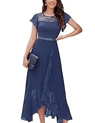 BeryLove Prom Dresses for Women Wedding Guest Ruffe