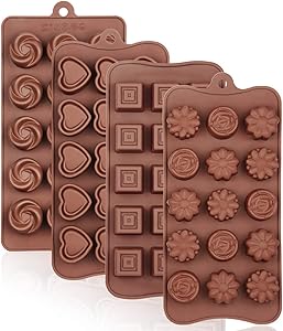 La chat 4 Packs Candy & Chocolate Molds , Food Grade no-stick Silicone Baking, ice cube , Jelly Molds with different shape