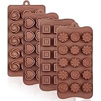 La chat 4 Packs Silicone Molds,Chocolate Molds, Food Grade no-stick Silicone Baking, candy molds, butter Mold with different 