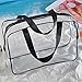 BCP 3 Piece Clear PVC Waterproof Travel Toiletry Organizer Storage Bag Set With Zipper Closure Gym Tote Bag Cosmetic Bag Set