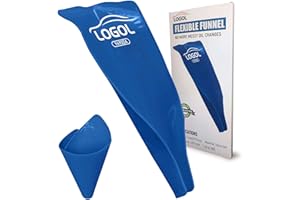 LOGOL Flexible Oil Funnel - Reusable General Oil Change Draining Tool - Silica Gel Material - Blue - 14.7 x 6.8 inches