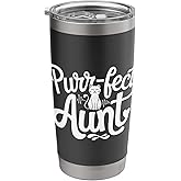 Purr-fect Aunt aunties cat lovers Stainless Steel Insulated Tumbler