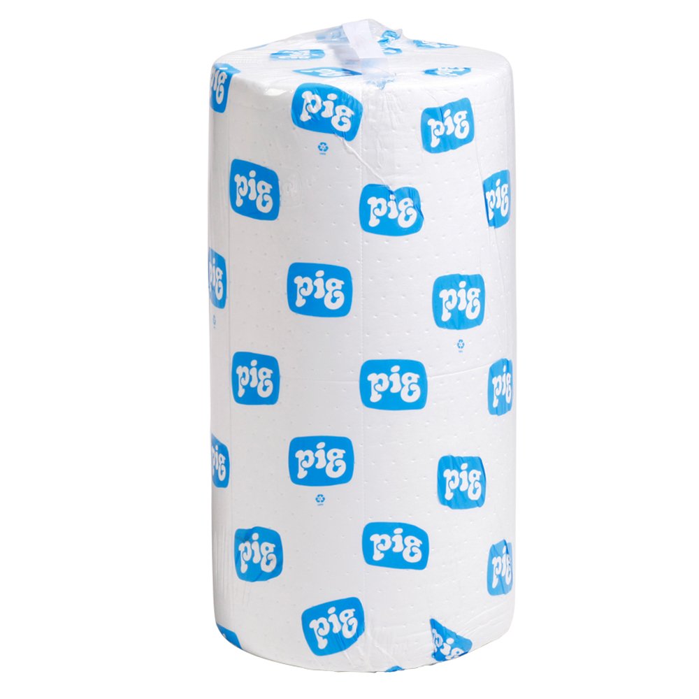 New Pig Oil-Only Absorbent Mat Roll, 42-Gal Absorbency, Mediumweight, Absorbs Oil-Based Liquids, Repels Water, 200' L x 30" W, White (1 Roll), MAT461: Industrial & Scientific