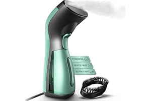 iSteam Steamer for Clothes Wrinkle Remover Luxury Edition: Revolutionary Portable Mini Ironing Machine, Comfort Hand Held Steamer & Ultimative portable humidifiers for travel (Green)
