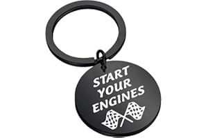 CENWA Race Day Gift Street Racing Gift Start Your Engines Keychain Checkered Flag Jewelry Car Racing Gift Drag Racing Gift