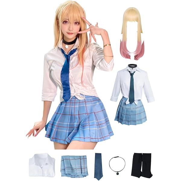 Amazon.com: Quality cos My Dress Up Darling Marin Kitagawa Cosplay Costume  Black Skirt Halloween Costume (Customized) : Clothing, Shoes & Jewelry