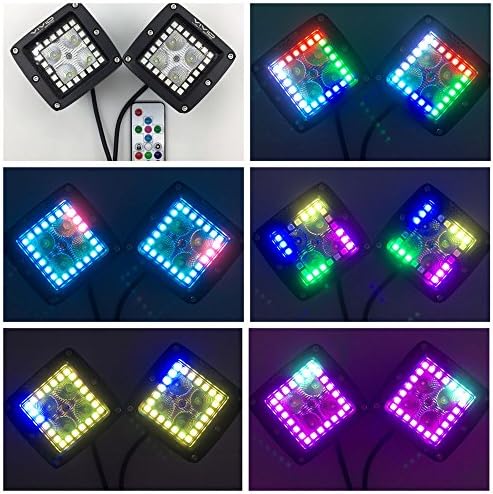 Vivid Light Bars3.2 inch RGB chaser cube with RF wireless remote and also 7 solid colors (Spot Beam (A pair))
