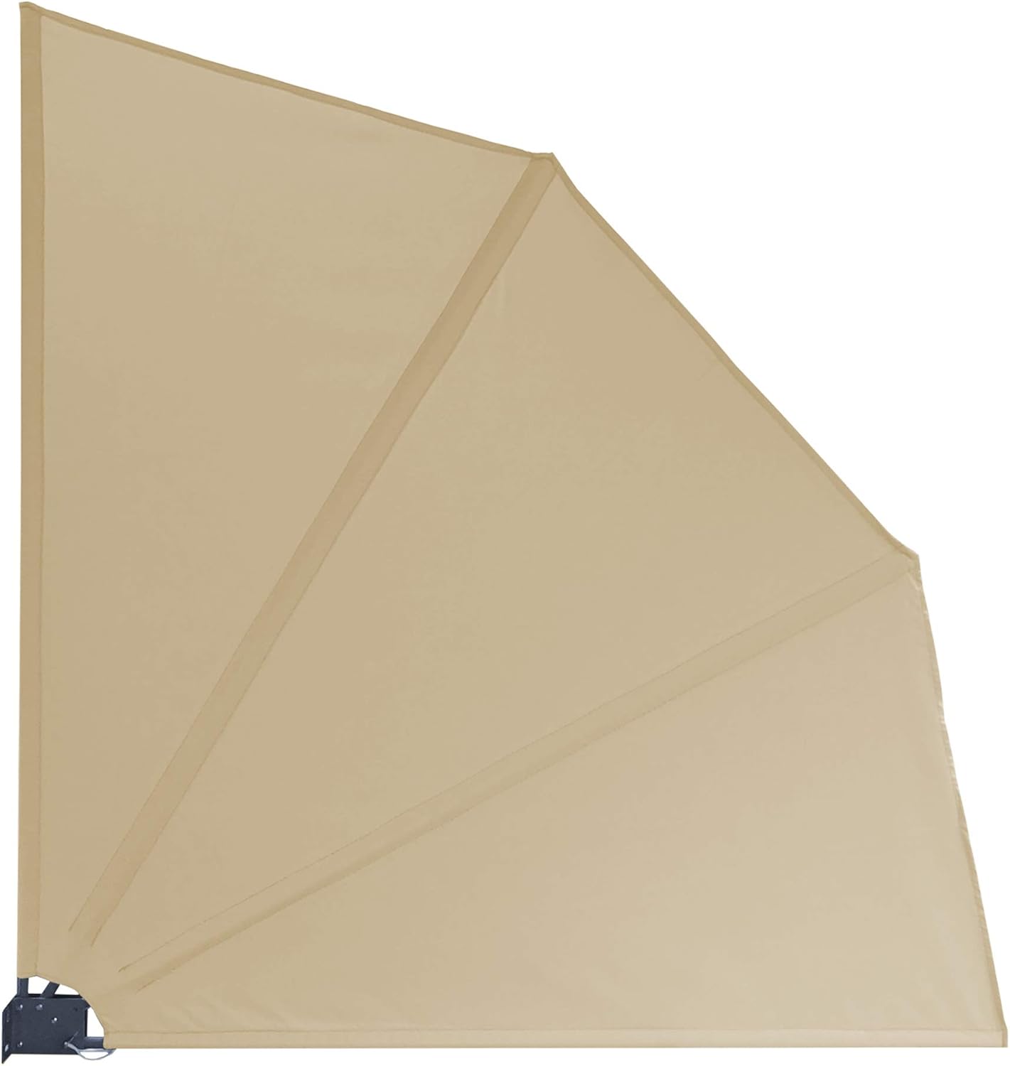 GRASEKAMP Qualität seit 1972 Balkonfächer Premium 140x140cm Sand mit Wandhalterung Trennwand Sichtschutz