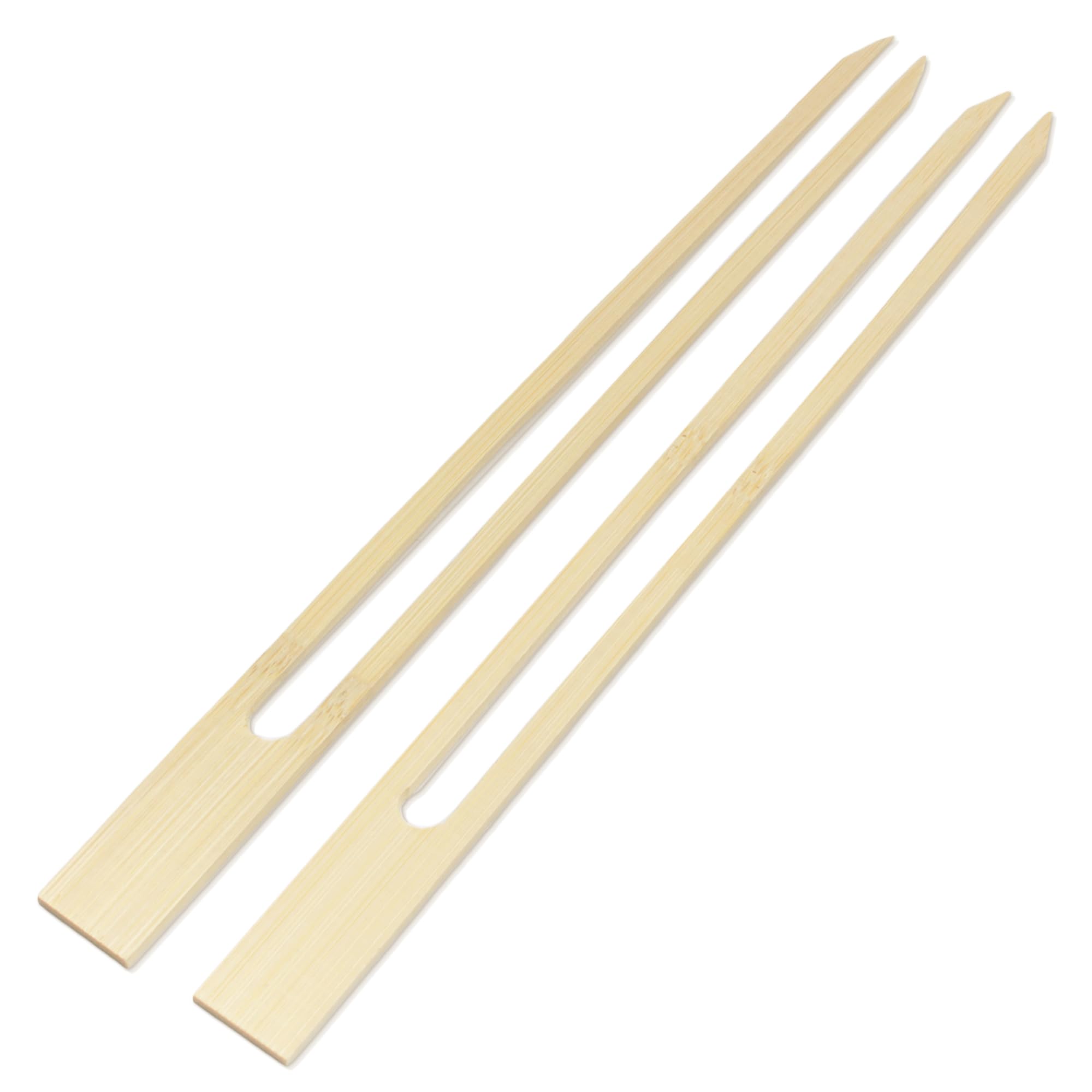 BambooMN Brand - 18mm Wide Bamboo Double Prong Barbecue Grilling Kebab Skewers, 9.5" Long - 100 Pieces