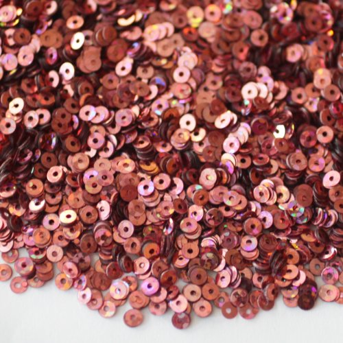 3mm Flat Round SEQUIN PAILLETTES ~ PINK HOLOGRAM ~ Loose sequins for embroidery, bridal, applique, arts, crafts, and embellishment. Made in USA.