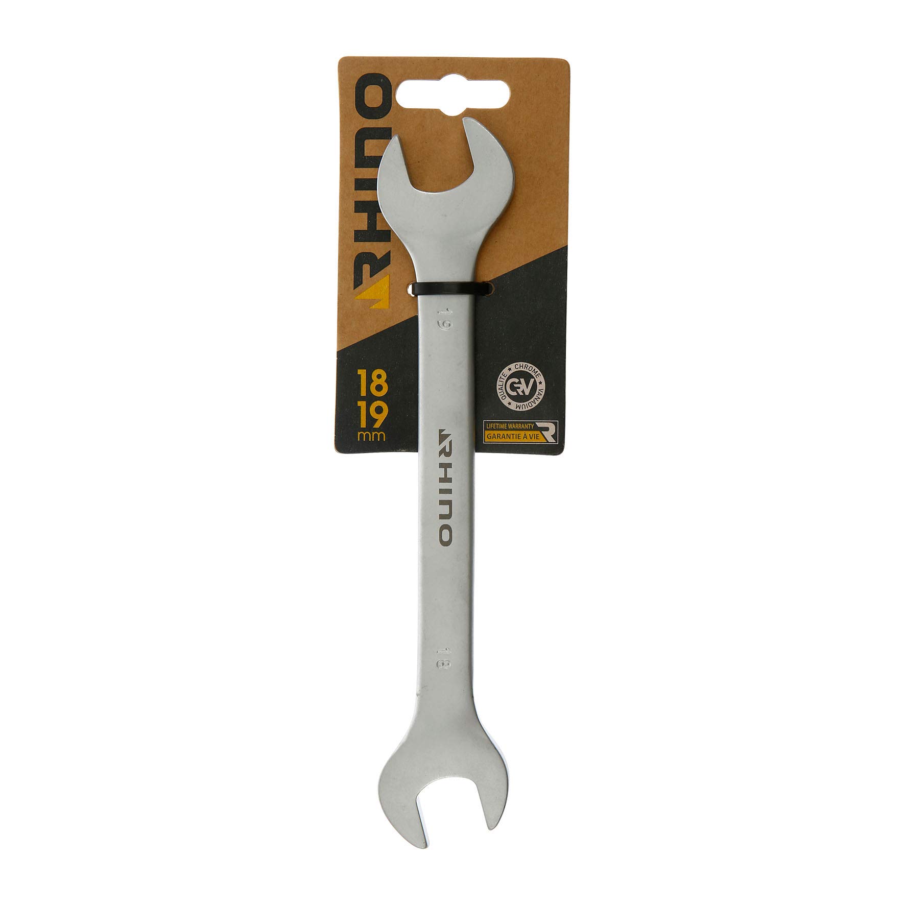 RHINO 2462 Flat Spanner with Forks - Diameter 18 x 19 mm - Made of Steel (Chrome Vanadium) - High Quality - Lifetime Guarantee - Various Sizes Available, NC