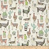 Michael Miller Lovely Llamas Lovely Llamas White Fabric By The Yard