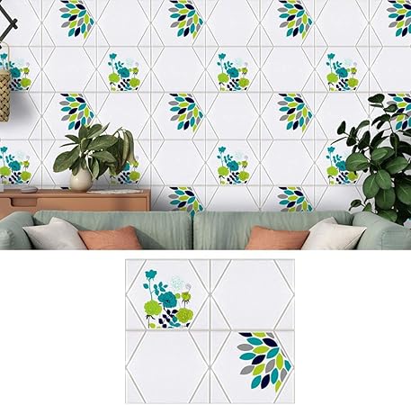 3d Wall Panels Brick 3d Decorative Wall Stickers Multicolor Flower And Water Droplets Wallpaper For Living Room Bedroom Kitchen Bathroom Wall Decoration Size 10 Pack Amazon Co Uk Kitchen Home