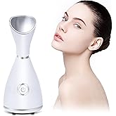 Facial Steamer for Face - Nano Ionic Face Steamer for Facial Deep Cleaning - Warm Mist Home SPA Portable Humidifier - Moisturizing, Unclogs Pores and Sinus, White