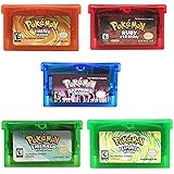 5 Pcs Pokemon Emerald Ruby Sapphire Fire Red Leaf Green GBA Game Cards Gameboy Cartridge For NDS GBA SP