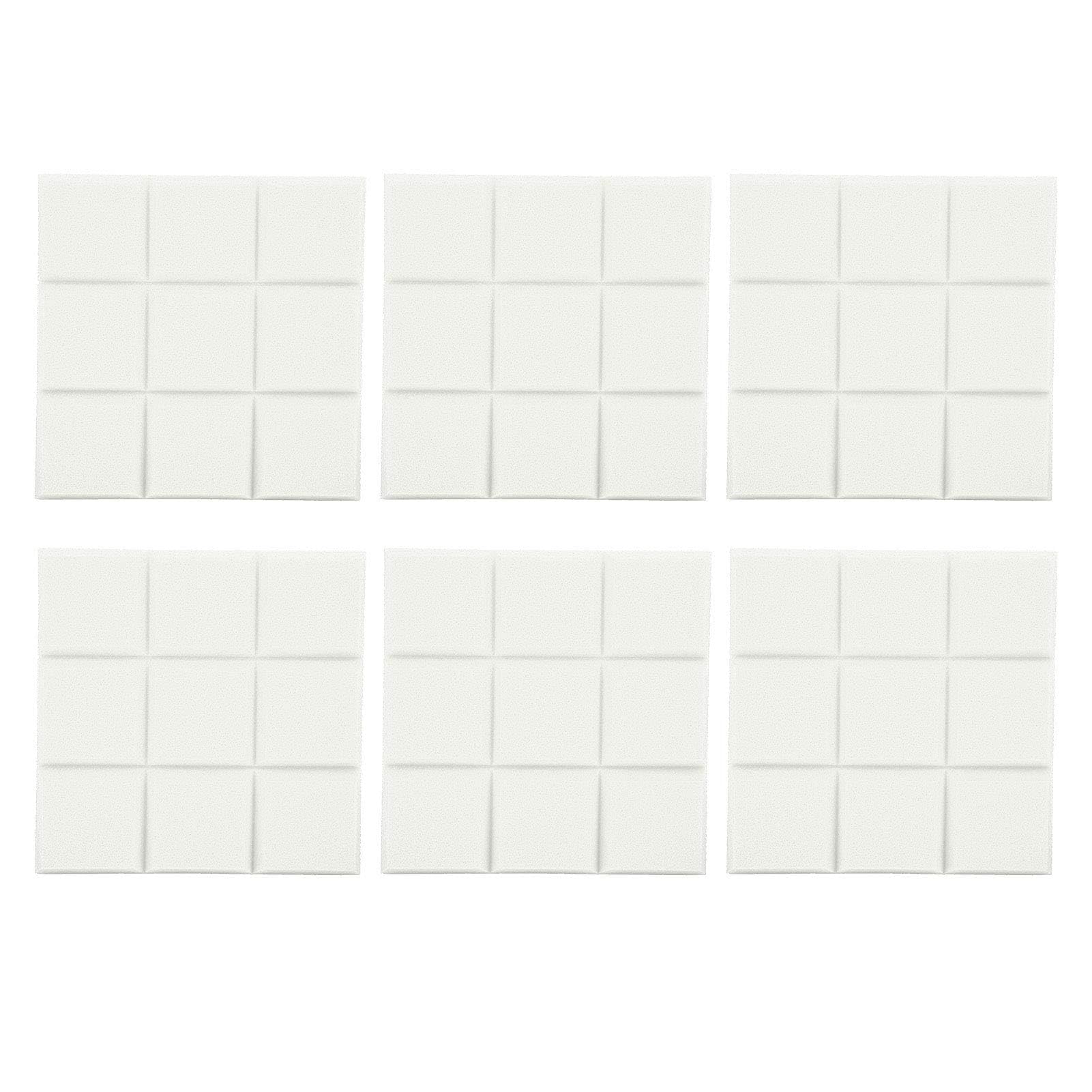 6Pcs Sound Proof Foam Panels, 30x30x5cm / 11.8x11.8x2in Acoustic Foam Panels Recording Studio Foam Panels Acoustic Treatment Sound-Absorption Panels for Wall and Ceiling (White)