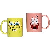 SpongeBob Mug Nickelodeon SpongeBob SquarePants and Patrick Star Best Friends Big Face 2-Pk 11oz Ceramic Mug Coffee Tea