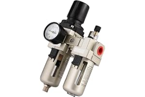 Aluminum Alloy Air Compressor Pressure Regulator with Moisture Trap, 3/8 Inch, Water Filter, 0.05-0.85 MPa
