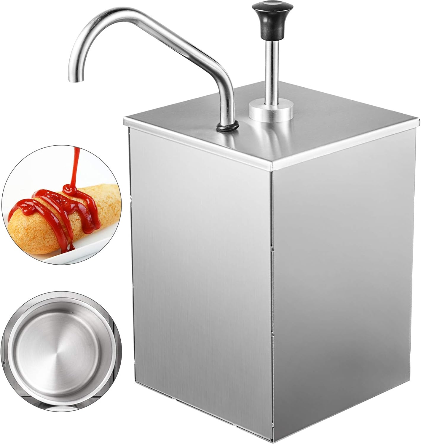 VBENLEM Condiment Pump with Single Bucket 4L Capacity Condiments Pump Dispenser High