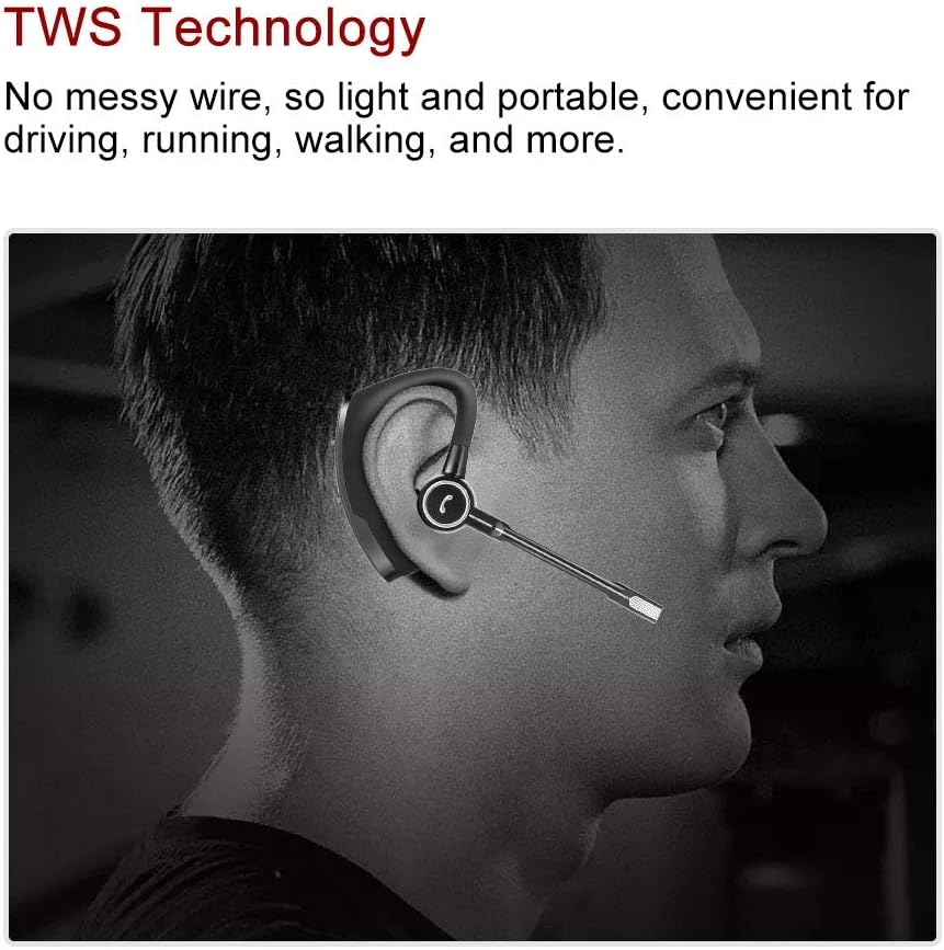 TWS Single Bluetooth 4.1 Headset with Rotatable Ear Hook, Business Wireless Earphone Headphone, Hands Free Call Earpiece - Image 3