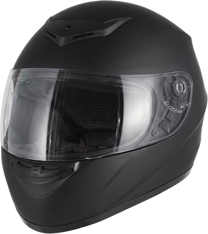 Casque Moto Intégral Homme et Femme, Noir M (57-58cm)