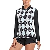 Soneven Womens Long Sleeve Polos 1/4 Zip Moisture Wicking Collared Golf Shirt Slim Fit for Casual Work