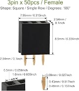 CHANZON 3 Pin Header Strip 2.54mm Straight Female Gold Plated 50pcs Arduino PCB view 4
