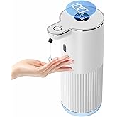 Automatic Liquid Soap Dispenser, Touchless Hands-Free, Crisp White - USB-C Rechargeable with LED Display (Battery Included), 7000 Uses, 6 Dispensing Settings, for Kitchen Bathroom, Mountable