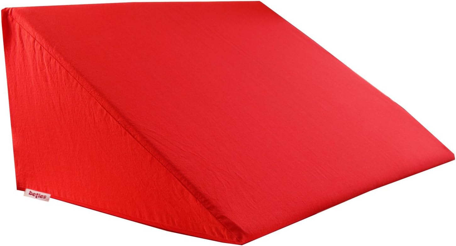 beties Big Comfy Basic Wedge Pillow Cover approx.62 x 49 x 30 cm 100% Natural Cotton; available in a Range of Colours., Cotton, red, 62x49x30 cm