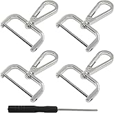 Litoexpe 4 Pack Detachable Snap Hook Swivel Clasp with 1.5 Inch Screw Bar, Silver Heavy Duty Swivel Lobster Claw Clasps, with Cross Screwdriver