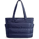 BAGSMART Tote Bag for Women, Lightweight Puffy Tote Bag with Compartments Shoulder Bag Handbag for Travel, Work, Gym | Lightweight, Puffy, Quilted, for Travel, Work