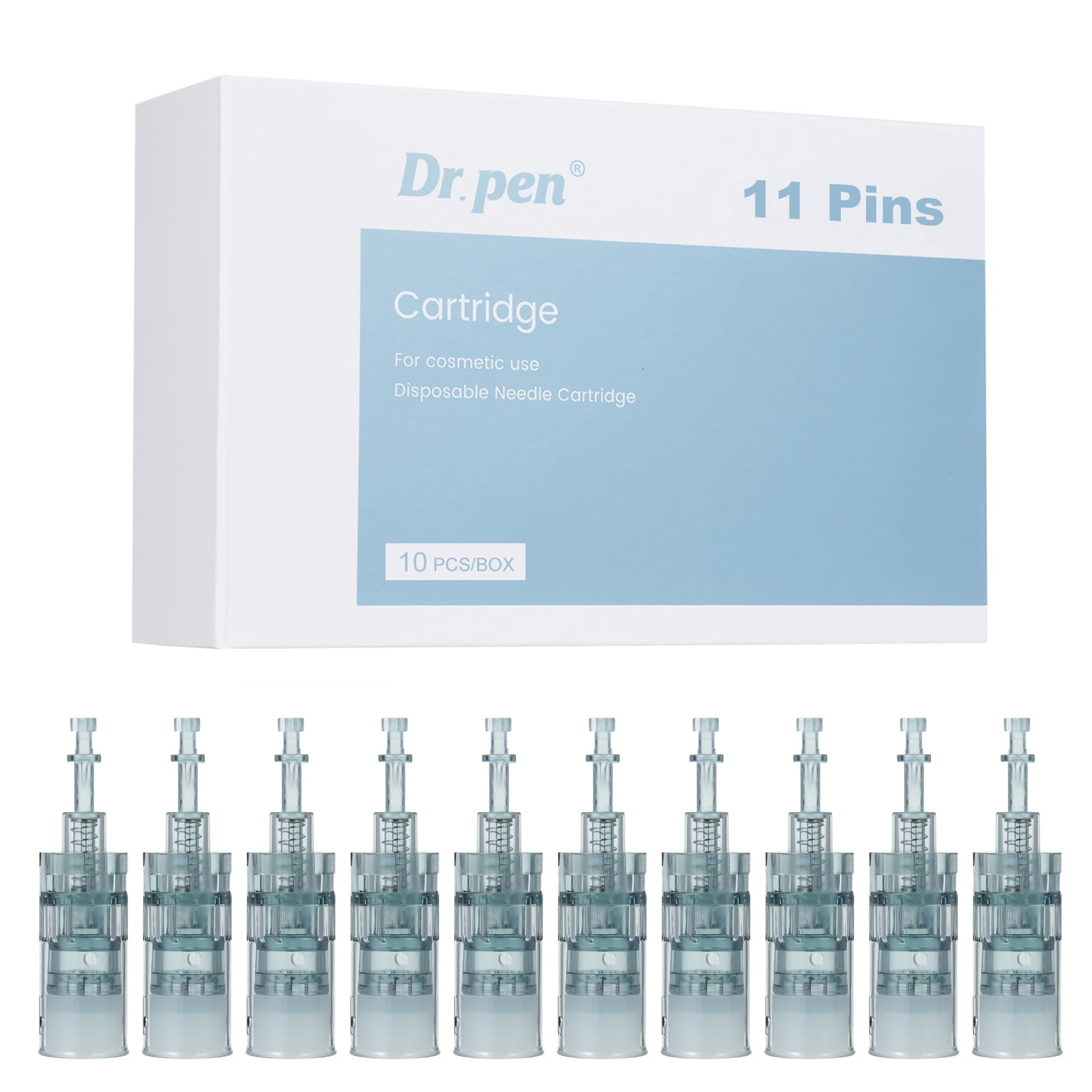 Dr.pen M8/M7S Cartridges 11 Pins, 10Pcs Dr.pen Replacement Cartridges for Microneedling Pen M8/M7S Model, Authentic Disposable Microneedling Cartridges (11 Pins, 10Pcs)