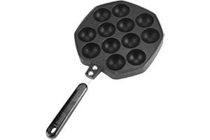 Takoyaki Grill Pan,12 Cavities Aluminum Non-Stick Takoyaki Maker,Stuffed-Pancake Plate Octopus Ball Pancake Maker Make Japane