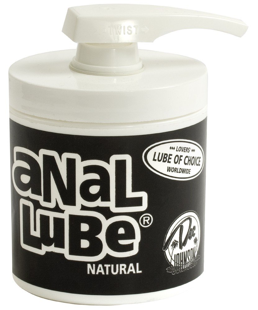 Anal Glide - Natural - 4.5 oz. 127ml - Long-Lasting Oil-Based Lubricant, Cushioning Formula, Convenient Pump Dispenser, Cruelty-Free, Paraben-Free - by Doc Johnson