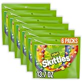 SKITTLES Sour Chewy Candy, Sour Candies Bulk Snacks, 13.7oz Bags, Pack of 6 | Tart sour candy bulk snacks, bulk sour chewy candy bags, assorted candy, tangy fruit flavors for snackng at home movie night