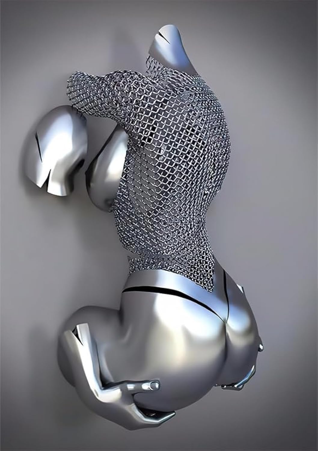 LPFNSF Modern 3D Metal Character Poster, 3D Art Sculpture Effect Decorative Painting, Romantic Couple Embrace Effect, Bedroom, Living Room Background Wall Poster Set, Frameless. (B 2, 60x90cm*1)